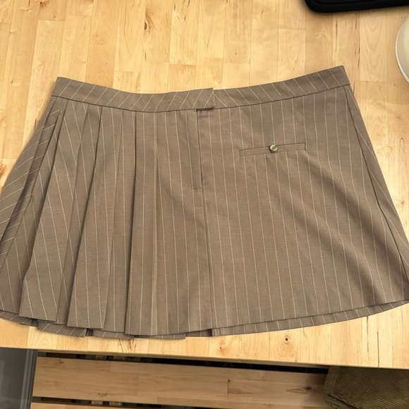 Zara Brown Pinstripe Mini Skirt - Picture 1 of 6